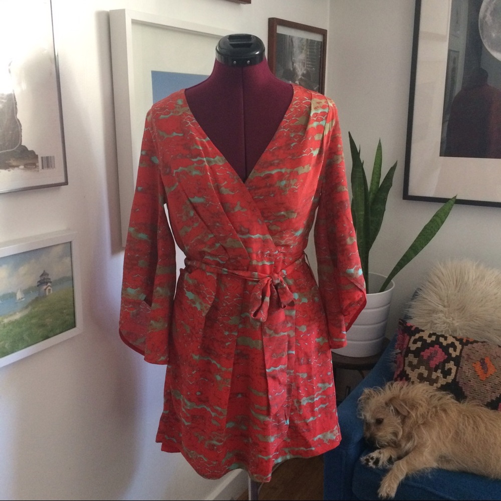 Twinkle by Wenlan silk kimono sleeve dress